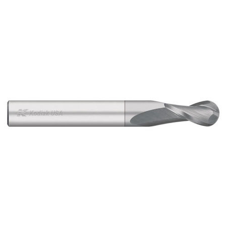 KODIAK CUTTING TOOLS 1/8 2 Flute Carbide Endmill Single End Ball Nose Long TICN Coated 5465405